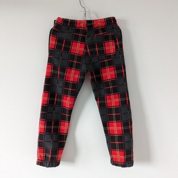 Jordan Kids' Fleece-Lined Plaid Pants - Red and Black Checkered, Size Medium NEW - Picture 2 of 9